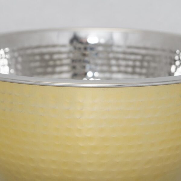 ExcelSteel 5 Qt. Professional Stainless Steel Hammered Mixing Bowl with Gold Tone