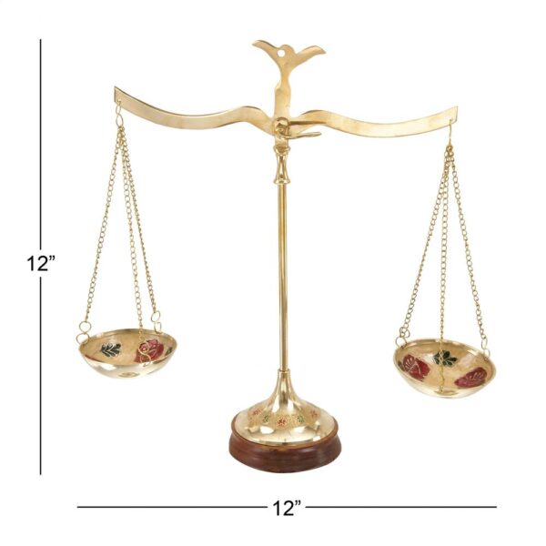 LITTON LANE 12 in. Polished Brass Equilibrium Scale Decor