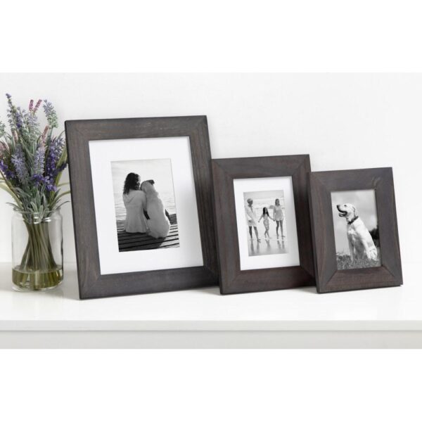 DesignOvation Museum 4 in. x 6 in. Gray Picture Frame (Set of 4)