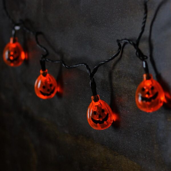Northlight 4.75 in. LED B/O Orange Jack-O-Lantern Pumpkin Halloween Lights (10-Set)