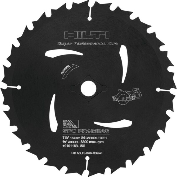 Hilti 7 1/4 in. 24-Teeth SPX Framing and Wood Construction Circular Saw Blade Starter Pack (50-Pieces)