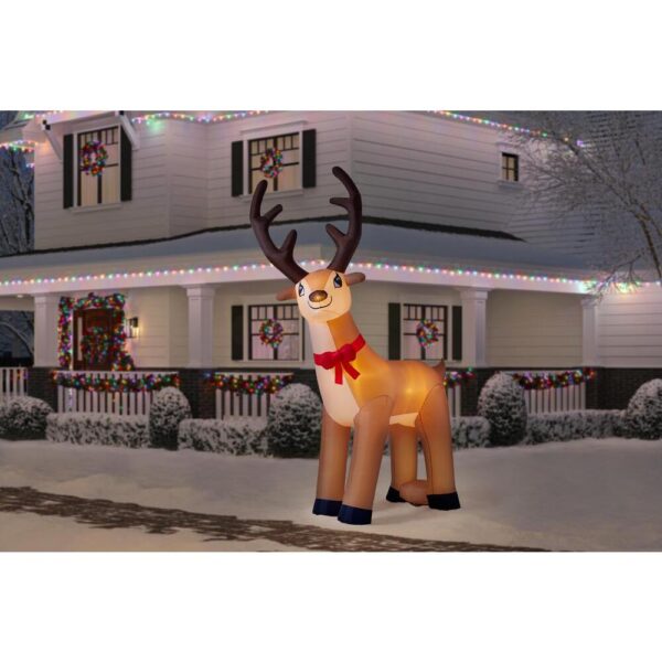 Home Accents Holiday 11 ft. Giant Inflatable Reindeer with LED Lights