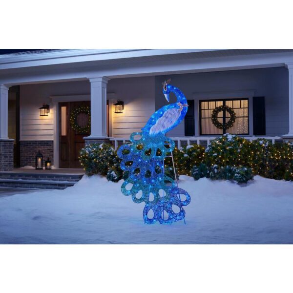 Home Accents Holiday 70 in 120-Light LED Blue Peacocl