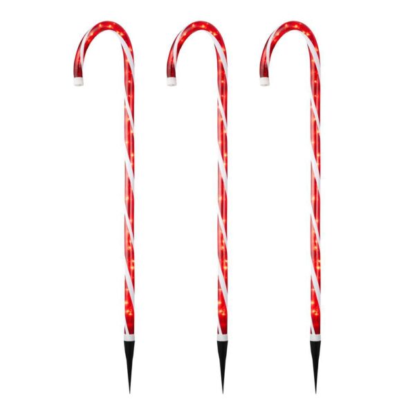 Home Accents Holiday 4 ft. Lighted Candy Cane (3-Pack)