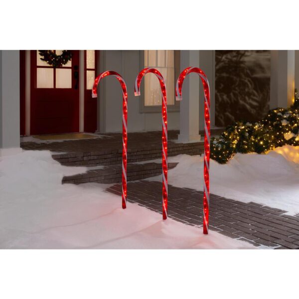 Home Accents Holiday 4 ft. Lighted Candy Cane (3-Pack)