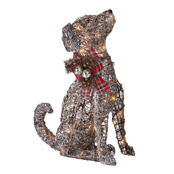 Home Accents Holiday 2.5 ft Meadow Frost Brown LED Dog