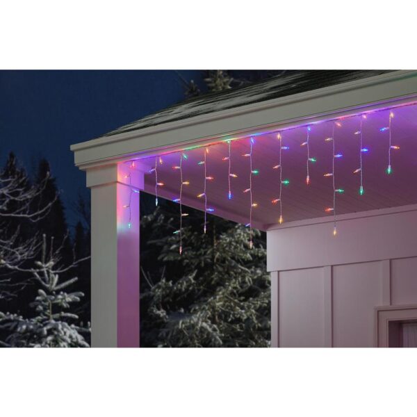 Home Accents Holiday 300 Light Super Bright Multi-Color LED Smooth Mini Constant On Icicle Light (Set of 2)