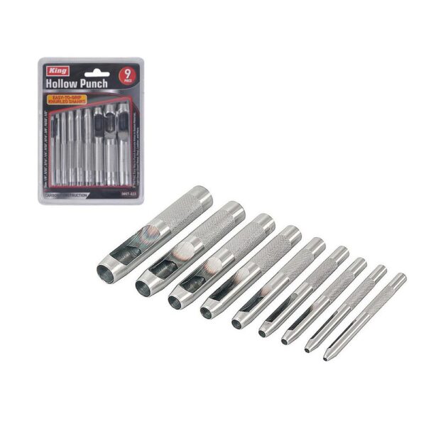 KING 9-Piece Hollow Punch Set