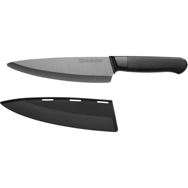 KitchenAid 4-Piece Ceramic Cutlery Set in Stone in Black