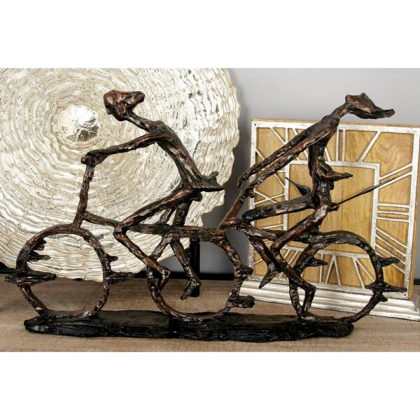 LITTON LANE Abstract Polystone Cycling Pair Sculpture