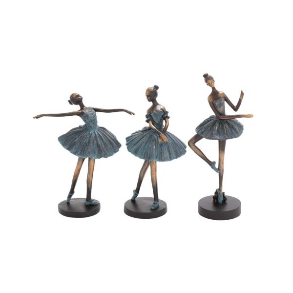 LITTON LANE Polystone Ballerinas in Tutus Sculptures on Round Base (Set of 3)