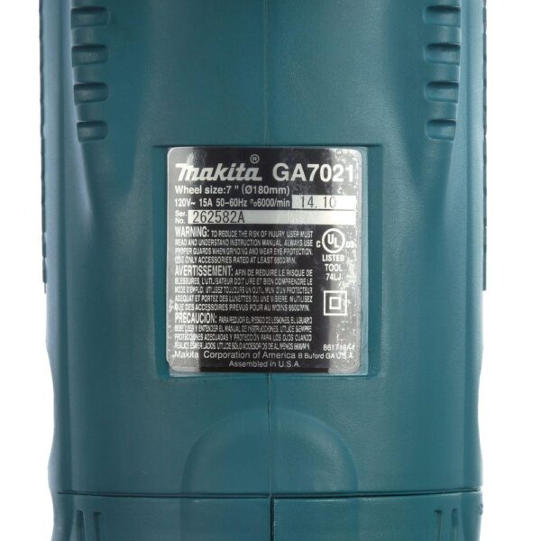 Makita 15 Amp 7 in. Corded Angle Grinder with Grinding wheel, Side handle and Wheel Guard