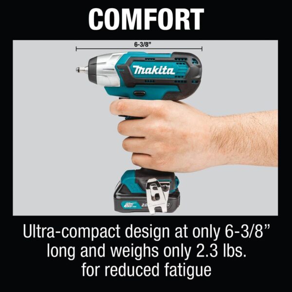 Makita 12-Volt MAX 2.0 Ah CXT Lithium-Ion Cordless 1/4 sq. in. Drive Impact Wrench Kit