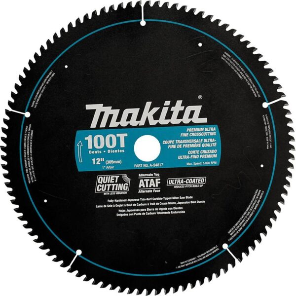 Makita 12 in. x 1 in. Ultra-Coated 100-Teeth Miter Saw Blade
