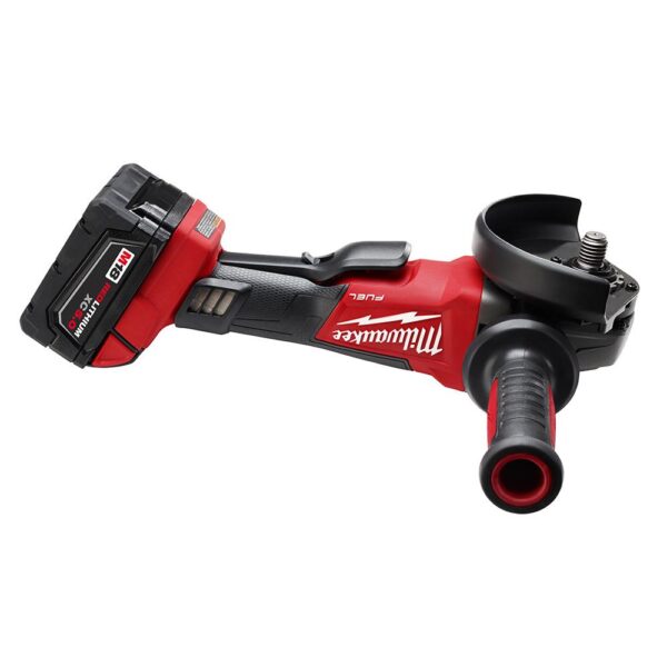 Milwaukee M18 FUEL 18-Volt Lithium-Ion Brushless Cordless 4-1/2 in./5 in. Grinder with Paddle Switch Kit One 5.0 Ah Batteries