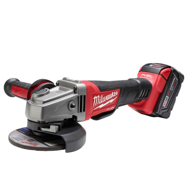 Milwaukee M18 FUEL 18-Volt Lithium-Ion Brushless Cordless 4-1/2 in. /5 in. Grinder with Paddle Switch Kit w/(2) 5.0 Ah Batteries