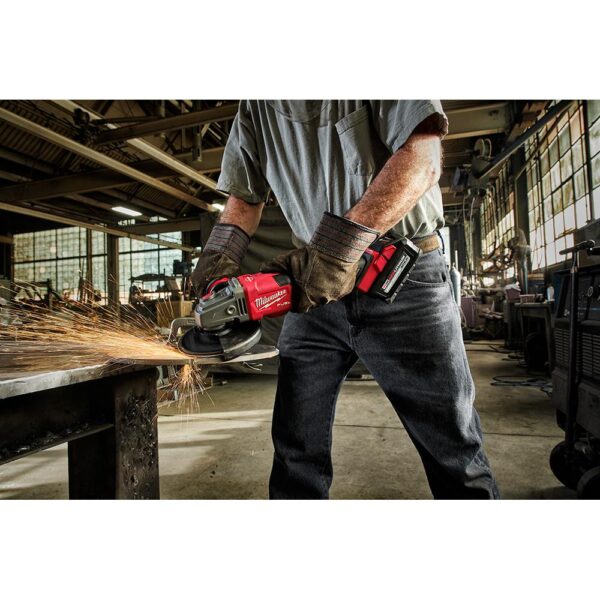 Milwaukee M18 FUEL 18-Volt Lithium-Ion Brushless Cordless 4-1/2 in./6 in. Grinder with Slide Switch with Lock On (Tool-Only)