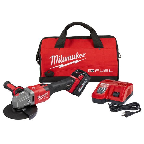 Milwaukee M18 FUEL 18-Volt Lithium-Ion Brushless Cordless 4-1/2 in./6 in. Grinder with Slide Switch Kit and One 6.0 Ah Battery