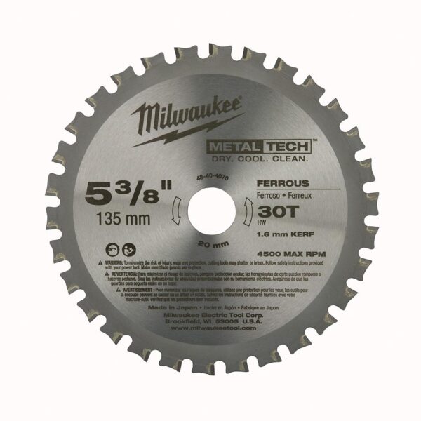 Milwaukee 5-3/8 in. x 30 Teeth Ferrous and 5-3/8 in. x 50 Teeth Non-Ferrous Metal Cutting Circular Saw Blade Set (2-Pack)