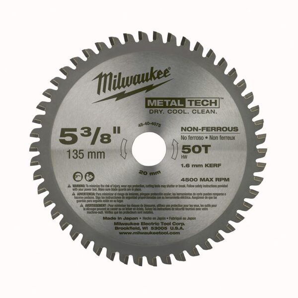 Milwaukee 5-3/8 in. x 30 Teeth Ferrous and 5-3/8 in. x 50 Teeth Non-Ferrous Metal Cutting Circular Saw Blade Set (2-Pack)