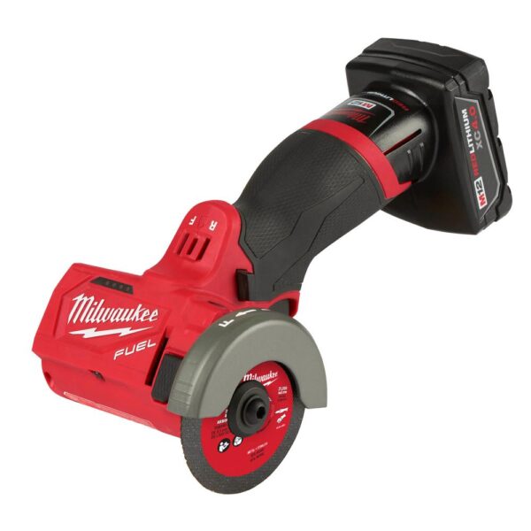 Milwaukee M12 FUEL 12-Volt 3 in. Lithium-Ion Brushless Cordless Cut Off Saw Kit W/ M12 3/8 in. Ratchet