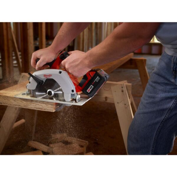 Milwaukee M18 18-Volt Lithium-Ion 6-1/2 in. Cordless Circular Saw Kit with Two 3.0 Ah Batteries, 24T Saw Blade, Charger, Tool Bag