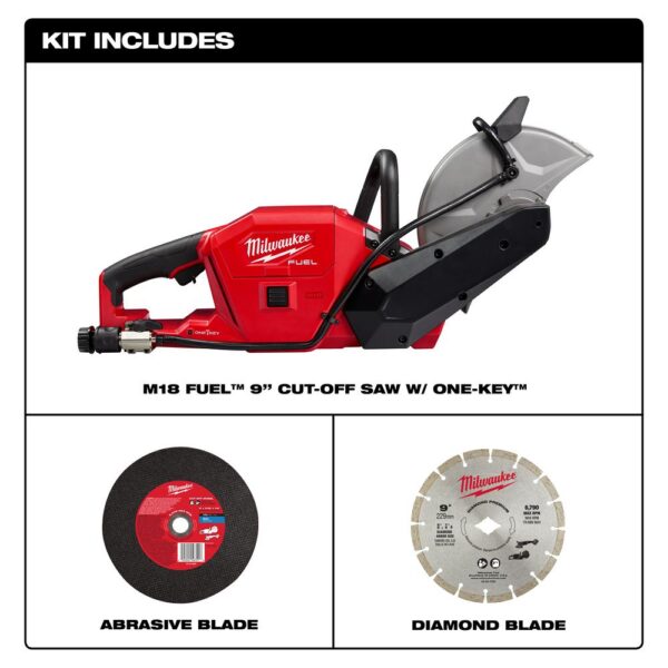Milwaukee M18 FUEL ONE-KEY 18-Volt Lithium-Ion Brushless Cordless 9 in. Cut Off Saw (Tool-Only)