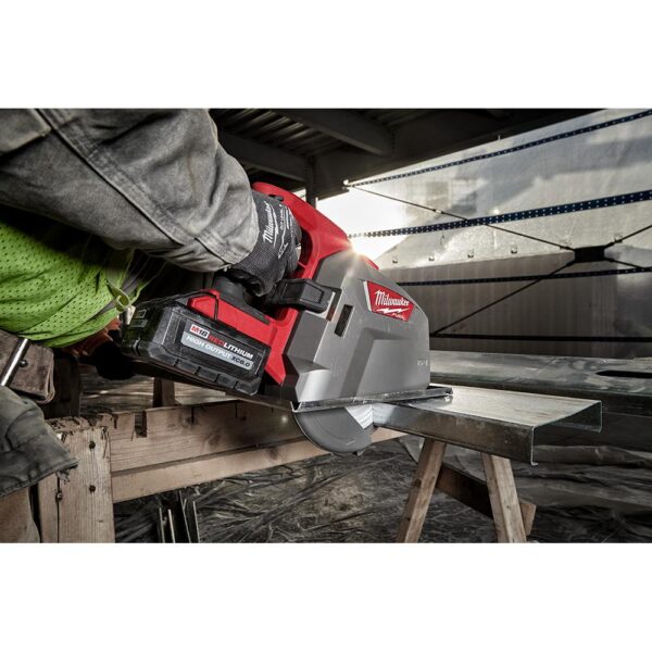 Milwaukee M18 FUEL 18-Volt 8 in. Lithium-Ion Brushless Cordless Metal Cutting Circular Saw Kit with 8.0 Ah Battery, Rapid Charger