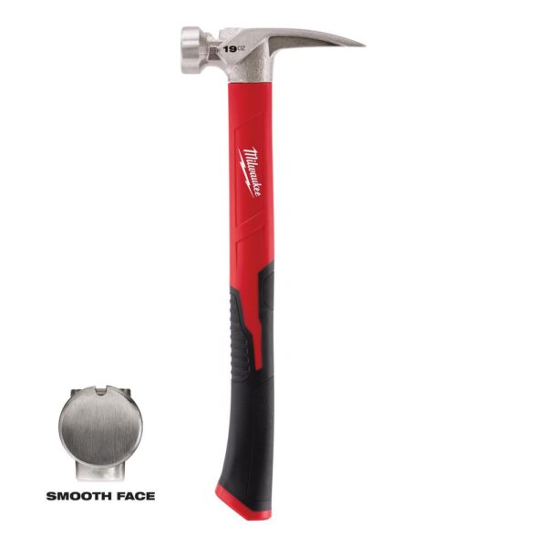 Milwaukee 19 oz. Smooth Face Poly/Fiberglass Handle Hammer with Hammer Loop