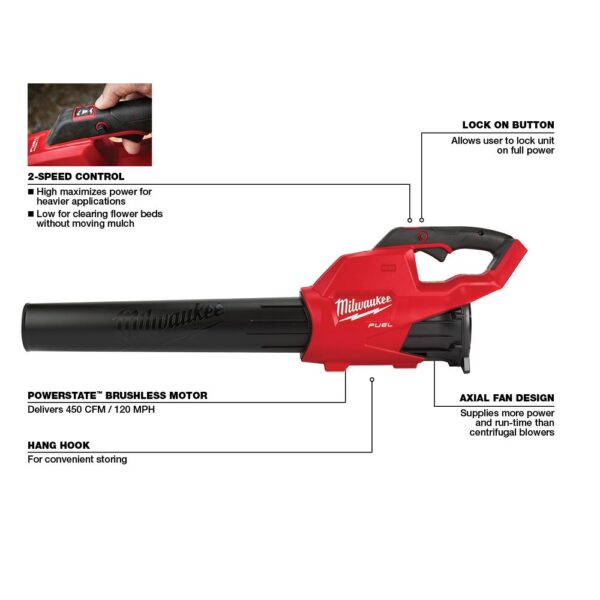 Milwaukee M18 FUEL 120 MPH 450 CFM 18-Volt Lithium-Ion Brushless Cordless Handheld Blower/Hedge Trimmer and Sprayer Kit