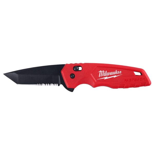 Milwaukee FASTBACK Stainless Steel Spring Assisted Folding Knife with 2.95 in. Blade