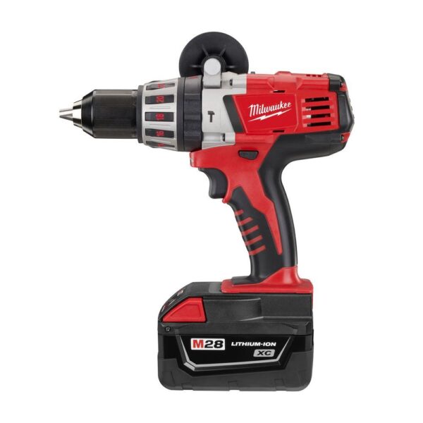 Milwaukee M28 28-Volt Lithium-Ion Cordless 1/2 in. Hammer Drill Kit with Two 3.0Ah Batteries and Charger