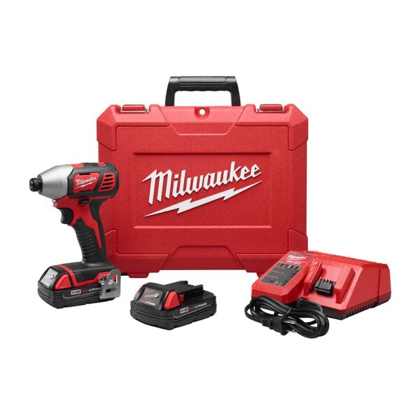 Milwaukee M18 18-Volt Lithium-Ion Cordless 1/4 in. Impact Driver Kit with(2) 1.5Ah Batteries, Charger, Hard Case