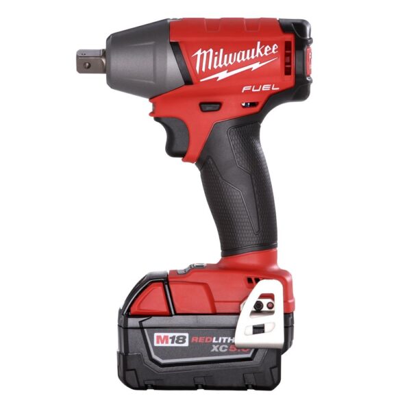 Milwaukee M18 FUEL 18-Volt Lithium-Ion Brushless Cordless 1/2 in. Impact Wrench Pin Detent Kit with Two 5 Ah Batteries, Hard Case