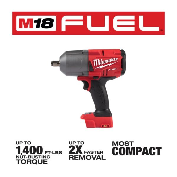 Milwaukee M18 FUEL 18-Volt 1/2 in. Lithium-Ion Brushless Cordless Impact Wrench w/ Friction Ring & Bandsaw w/ Two 6.0Ah Batteries
