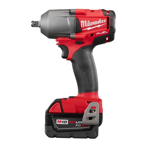 Milwaukee M18 FUEL 18-Volt Lithium-Ion Brushless 1/2 in. Mid Torque Impact Wrench With Pin Detent Kit with Socket Set (9-Piece)