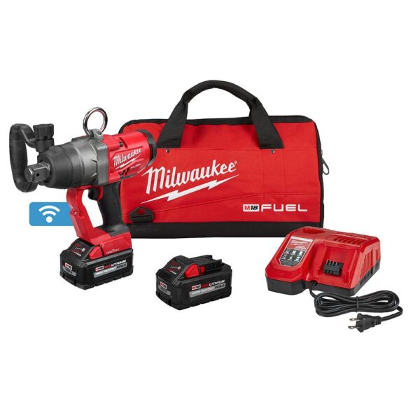 Milwaukee M18 FUEL ONE-KEY 18-Volt Lithium-Ion Brushless Cordless 1 in. Impact Wrench with Friction Ring and Two 8.0 Ah Batteries