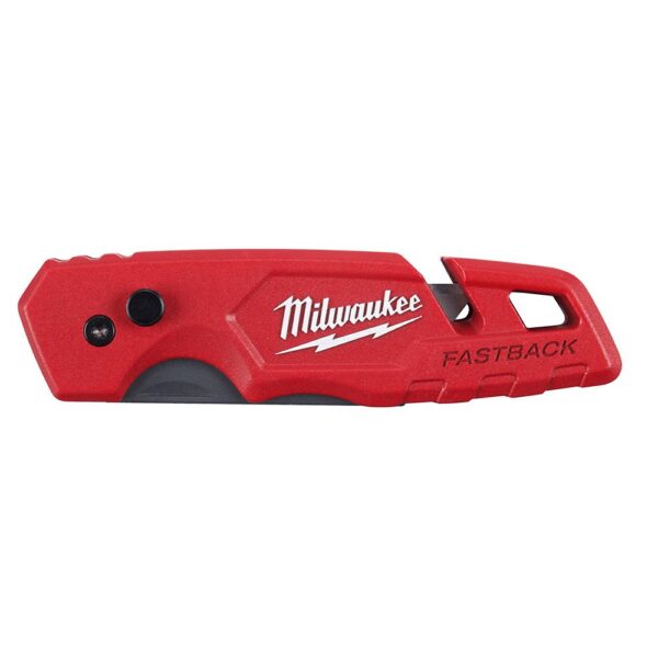Milwaukee FASTBACK Folding Utility Knife with Blade Storage and 50-Pack General Purpose Utility Blade Set