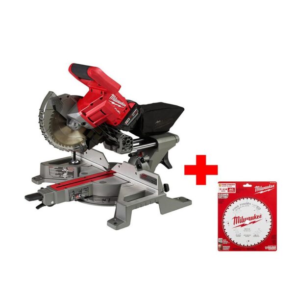 Milwaukee M18 FUEL 18-Volt Lithium-Ion Brushless Cordless 7-1/4 in. Dual Bevel Sliding Compound Miter Saw Kit with Extra Blade