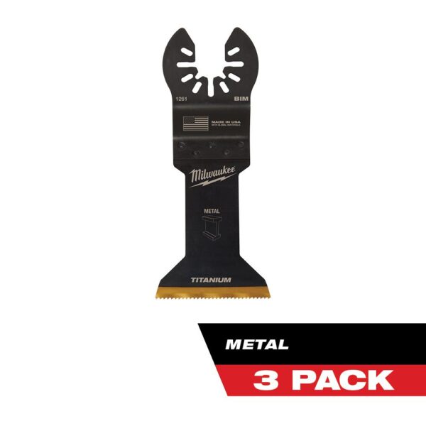 Milwaukee 1-3/4 in. Titanium Bi-Metal Universal Fit Metal Cutting Oscillating Multi-Tool Blade (3-Pack)