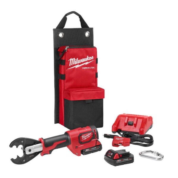 Milwaukee M18 18-Volt Lithium-Ion Cordless FORCE LOGIC 6-Ton Utility Crimping Kit with D3 Grooves and Fixed O Die