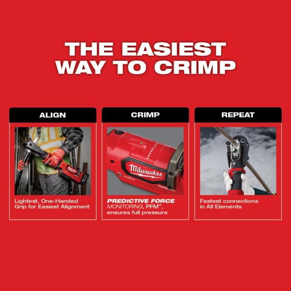 Milwaukee M18 18-Volt 15-Ton Lithium-Ion Cordless FORCE LOGIC Utility Crimper with 2-Batteries, Charger Tool Bag