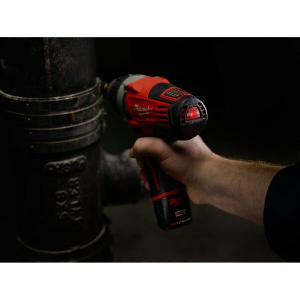 Milwaukee M12 12-Volt Lithium-Ion Cordless 1/4 in. Hex No-Hub Driver Kit W/ (2) 1.5Ah Batteries & Hard Case