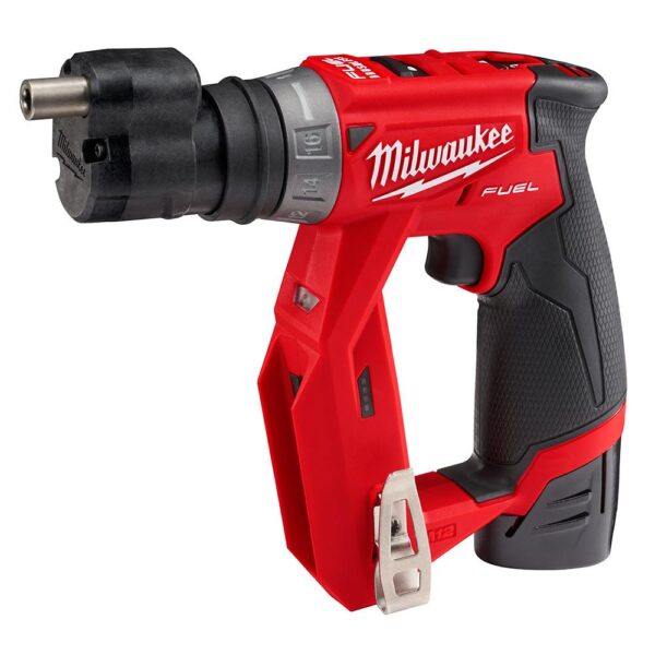 Milwaukee M12 FUEL 12-Volt Lithium-Ion Brushless Cordless 4-in-1 Installation 3/8 in. Drill Driver Kit W/ Bonus 2.0Ah Battery