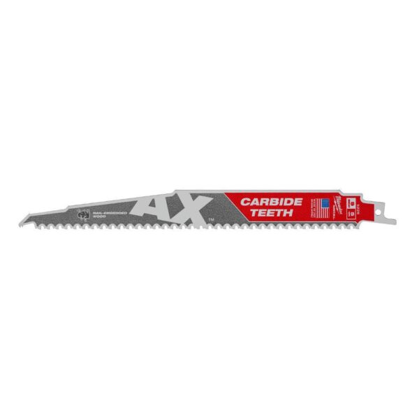 Milwaukee 9 in. 5 TPI AX Carbide Teeth Demo Nail Embedded Wood Cutting SAWZALL Reciprocating Saw Blade (1-Pack)