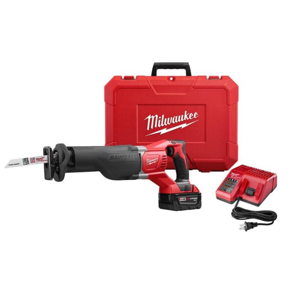 Milwaukee M18 18-Volt Lithium-Ion Cordless SAWZALL Reciprocating Saw W/(1) 3.0Ah Batteries, Charger, Hard Case
