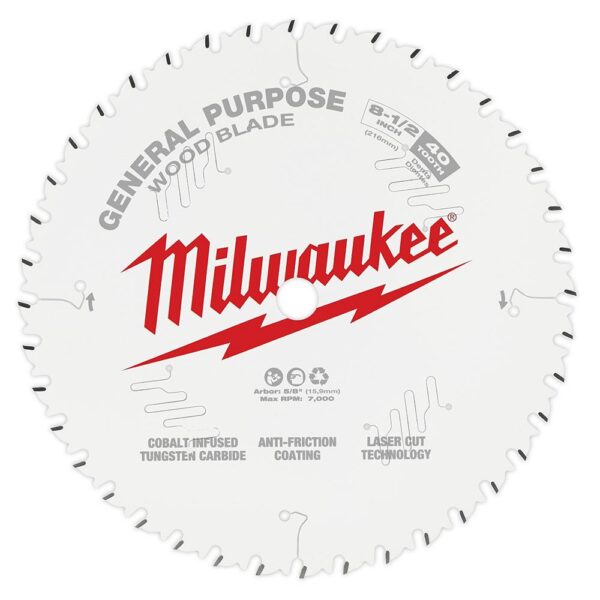Milwaukee 8-1/2 in. x 40-Tooth General Purpose Circular Saw Blade