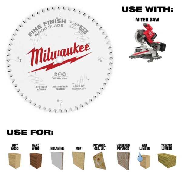 Milwaukee 8-1/2 in. x 60-Tooth Fine Finish Circular Saw Blade