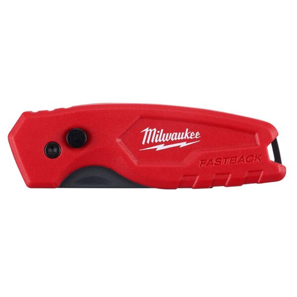 Milwaukee FASTBACK Compact Folding Utility Knife (3-Piece) with Utility Blade (50-Pack)
