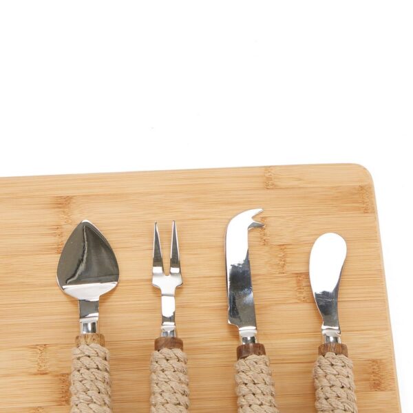 Mind Reader Cheese Knife 4 Piece Stainless Steel Cheese Knife Rope Utensil Set